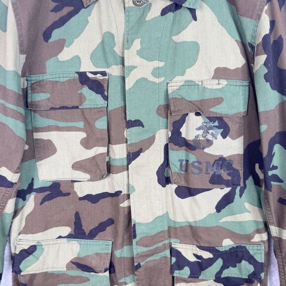 USMC Military Camouflage Jacket Men’s Small Woodland Camo Twill BDU Combat Field - Picture 3 of 14